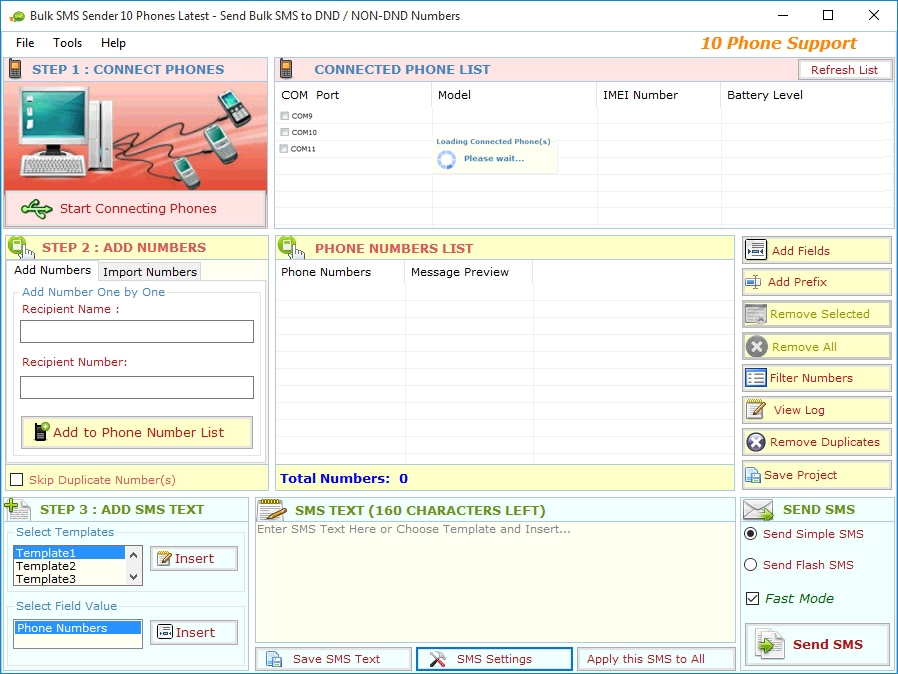 Multiple Sms Sender is a software to send SMSs to thousands of Mobile Numbers.