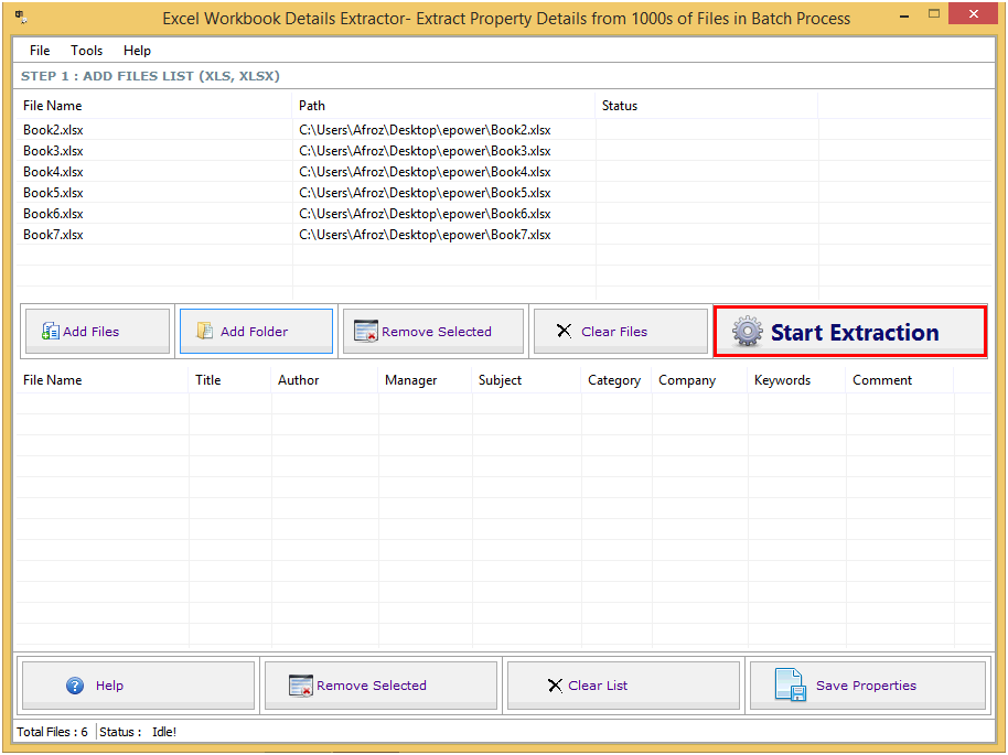 Excel Workbook Details Extractor 2.5.0.11