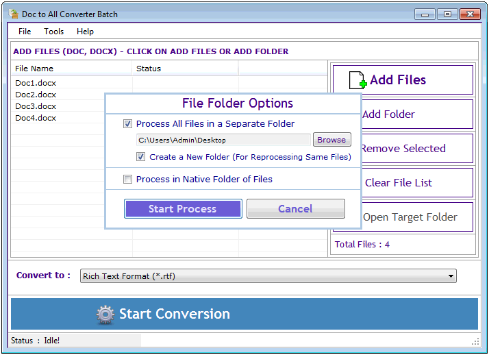 Doc to All Converter Batch screenshot