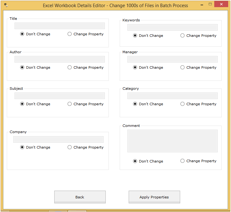 Excel Workbook Details Editor