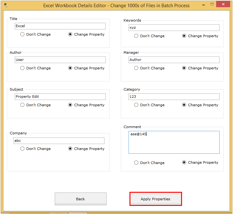 Excel Workbook Details Editor