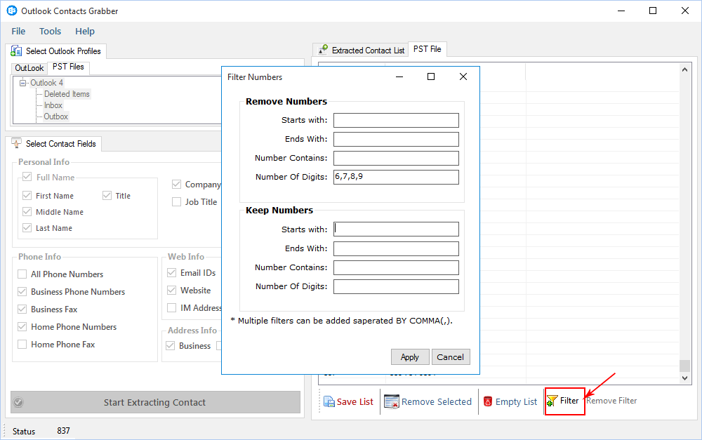 Outlook Contacts Grabber