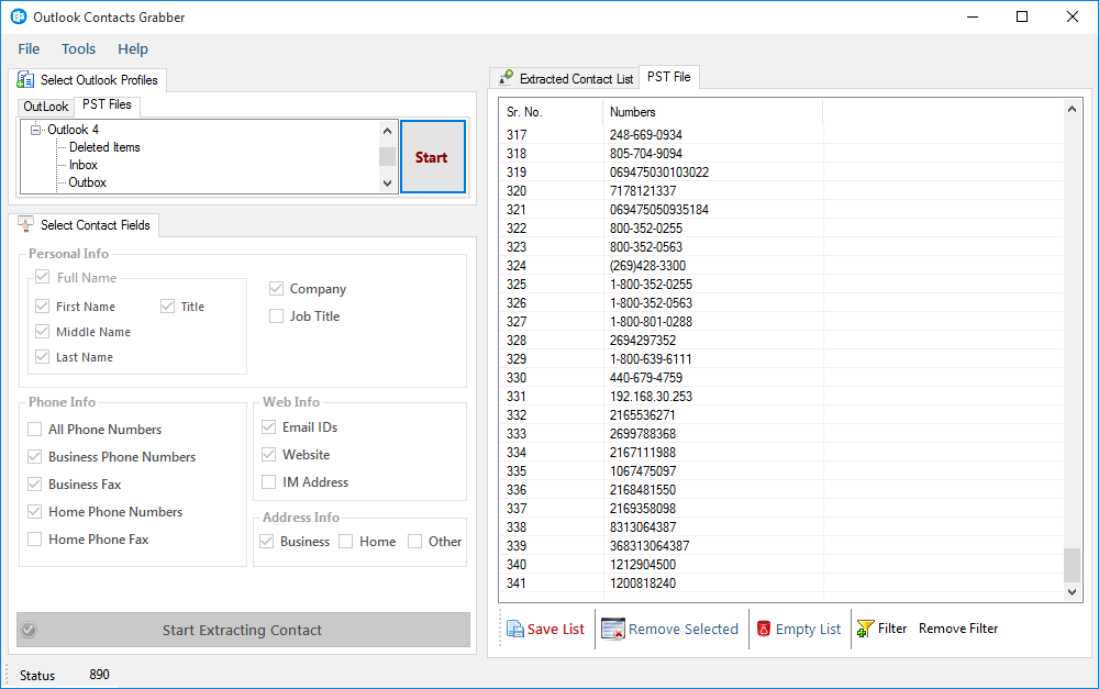 Outlook Contacts Grabber