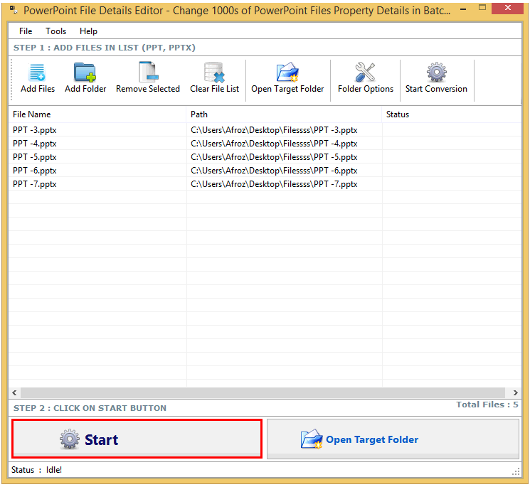 PowerPoint File Details Editor screenshot