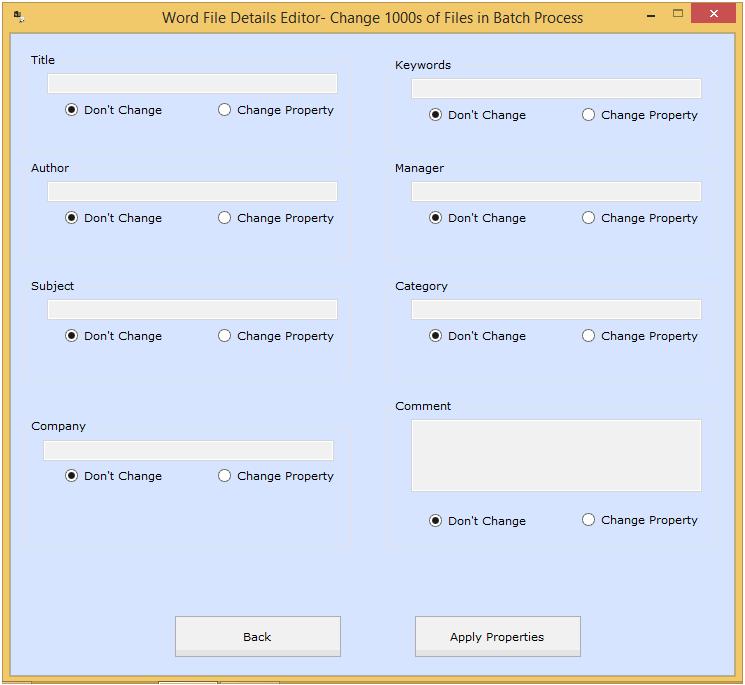 Word File Details Editor