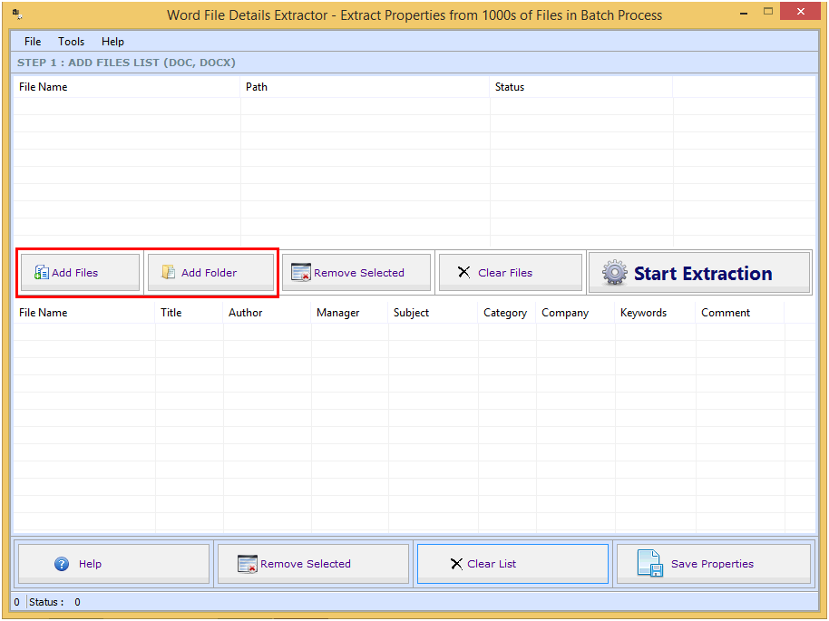 Word File Details Extractor