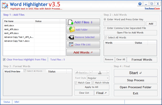 Windows 7 Batch Word Highlighter 3.5 full